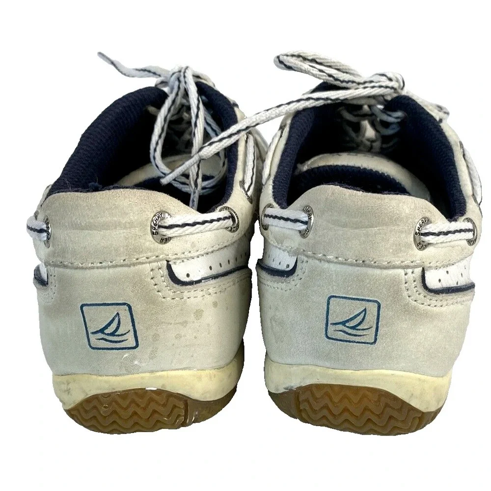 Sperry Top Sider Boat Shoes 8.5M Womens 9753450 White & Blue‎